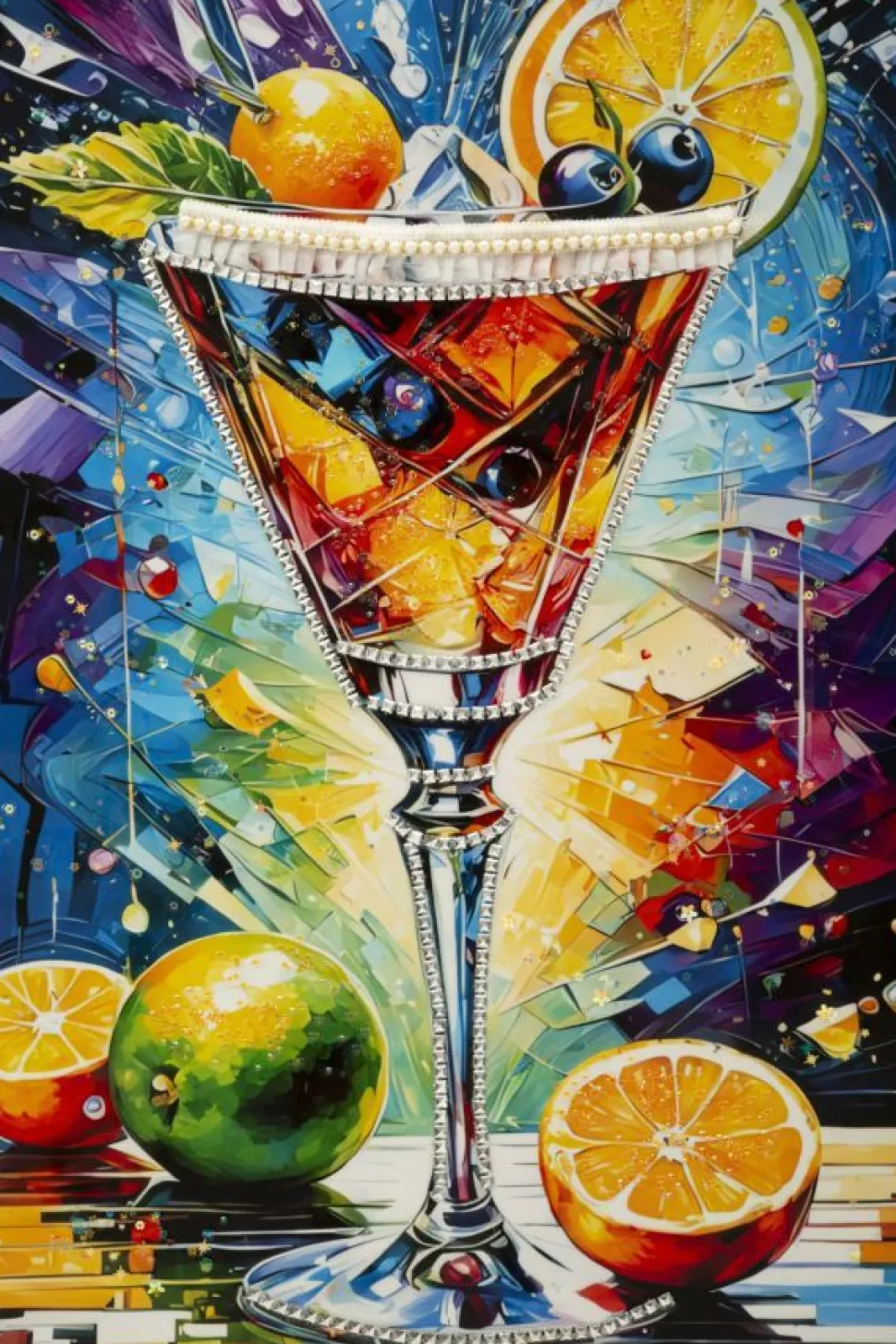 Toile Cocktail Laquaré avec Cadre
