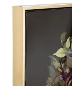 Toile décorative portrait féminin cadre orné couleurs intenses