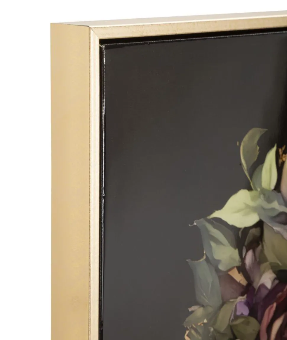 Toile décorative portrait féminin cadre orné couleurs intenses