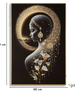 Toile IMDA avec LED et cadre Laqué 60x3,5 x90