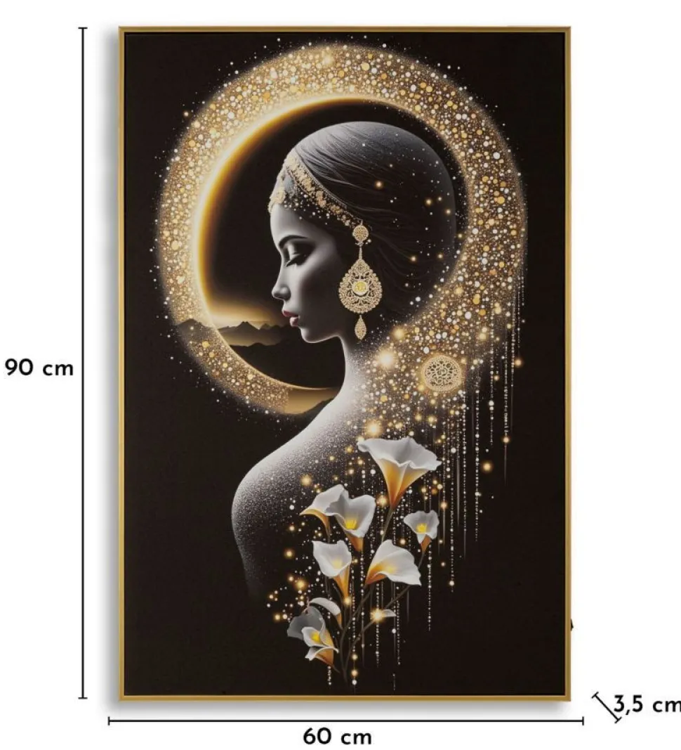 Toile IMDA avec LED et cadre Laqué 60x3,5 x90
