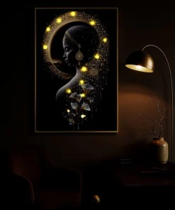 Toile IMDA avec LED et cadre Laqué 60x3,5 x90