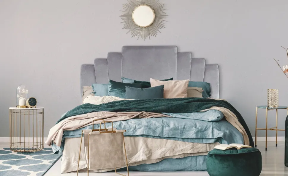 Tête de lit Arena 180 cm Velours Argent