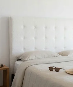 Tête de lit capitonnée Luxor 180cm Tissu bouclette Crème
