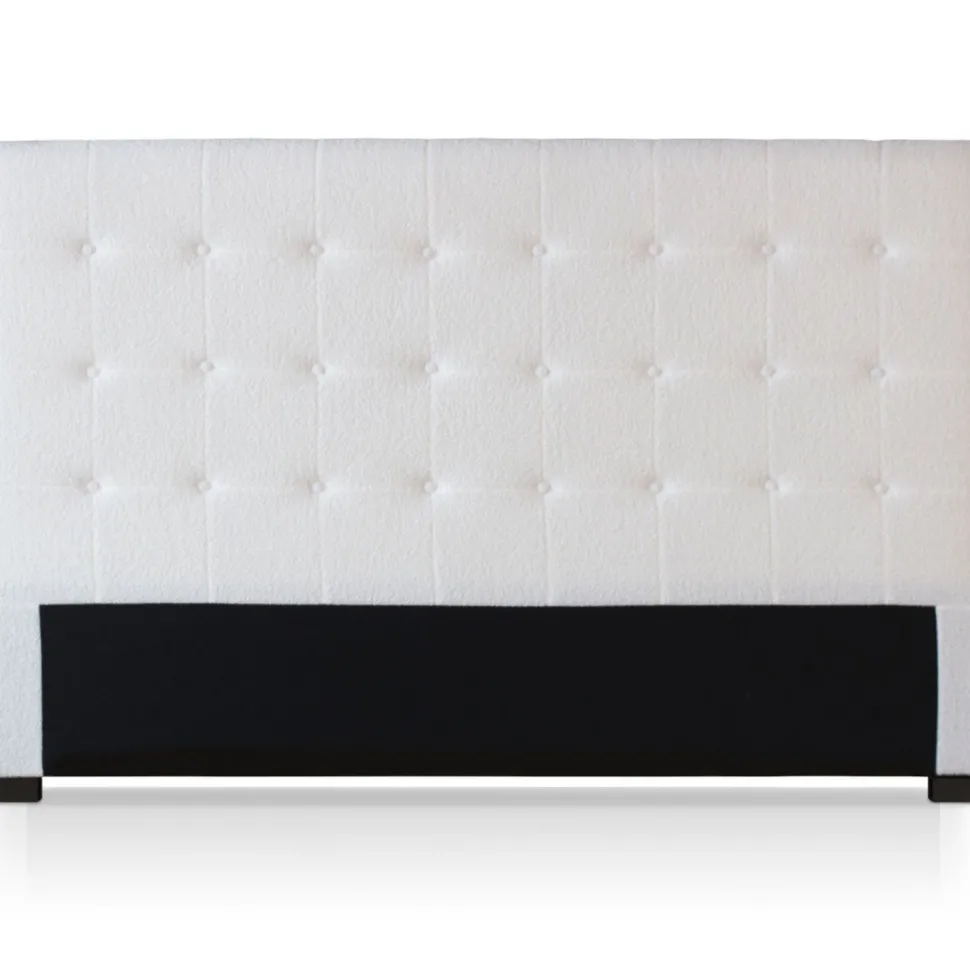 Tête de lit capitonnée Luxor 180cm Tissu bouclette Crème