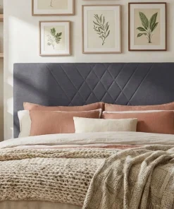 Tête de lit Diam 180cm Tissu Gris Foncé