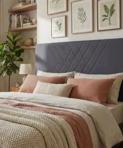 Tête de lit Diam 180cm Tissu Gris Foncé