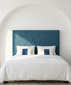 Tête de lit Diam 160cm Velours Bleu