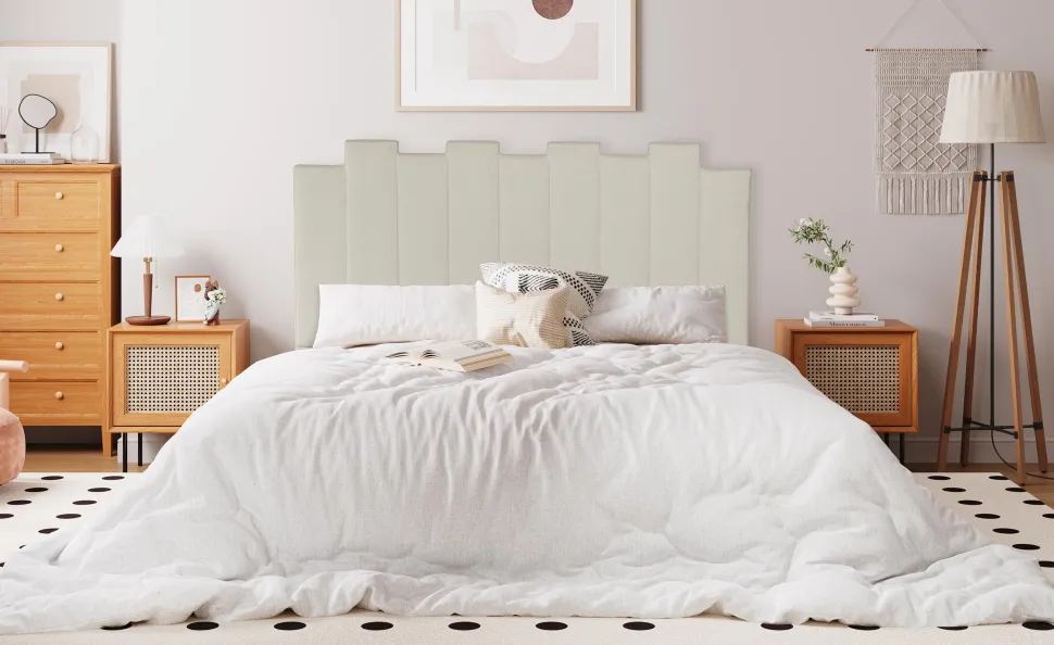 Tête de lit Lucky 140 cm Tissu Beige