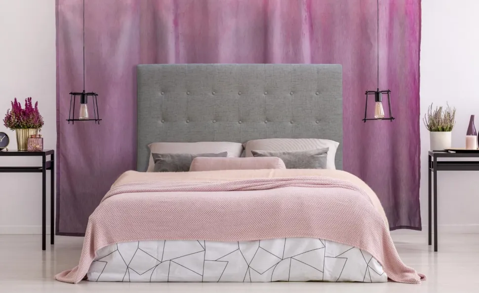 Tête de lit Luxor 140cm Tissu Taupe