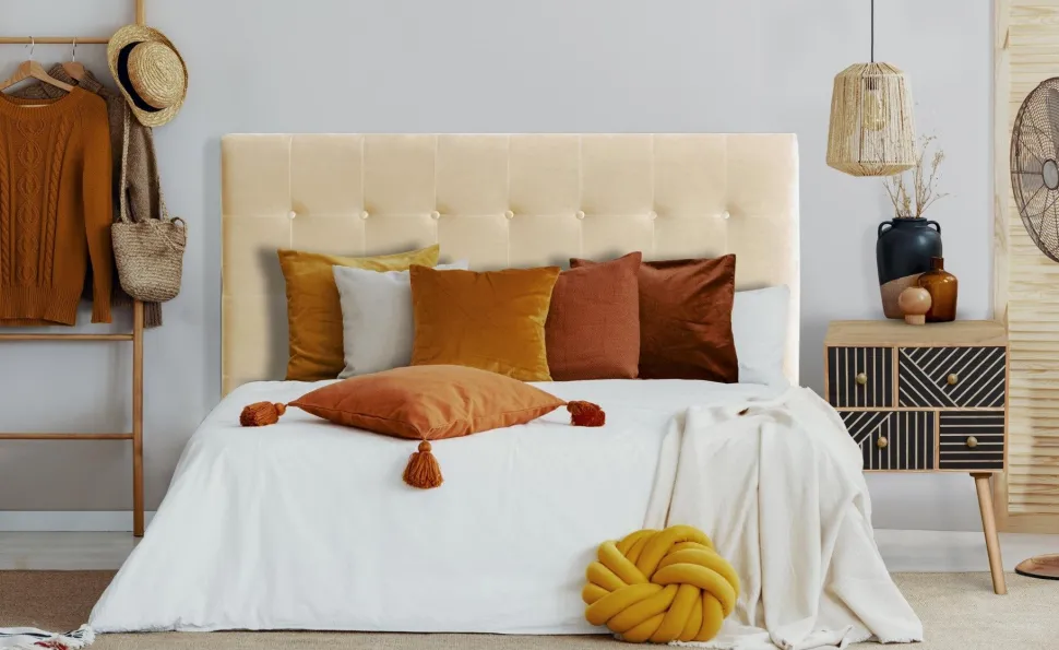 Tête de lit Luxor 160cm Velours Beige