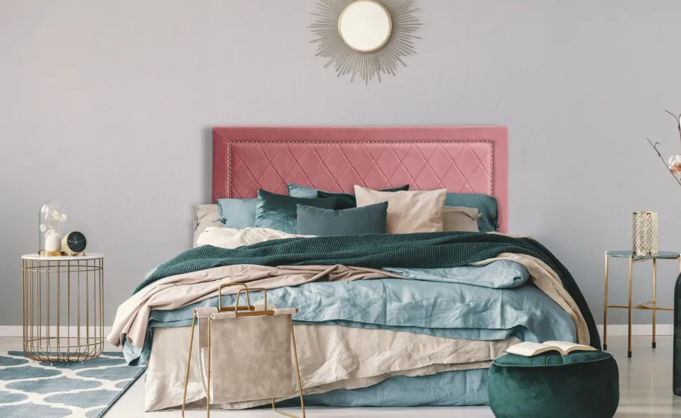 Tête de lit Meghan 140cm Velours Rose