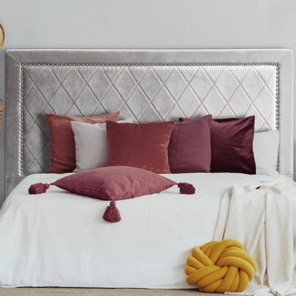 Tête de lit Meghan 180cm Velours Argent