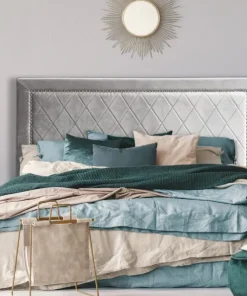 Tête de lit Meghan 180cm Velours Argent