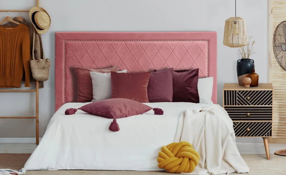 Tête de lit Meghan 160cm Velours Rose