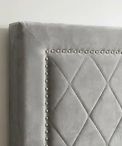 Tête de lit Meghan 140cm Velours Argent