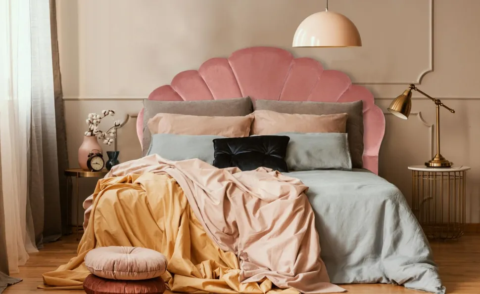 Tête de lit Mermaid 180 cm Velours Rose
