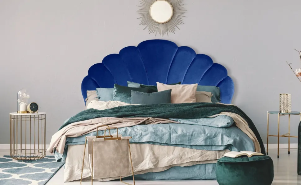 Tête de lit Mermaid 180 cm Velours Bleu