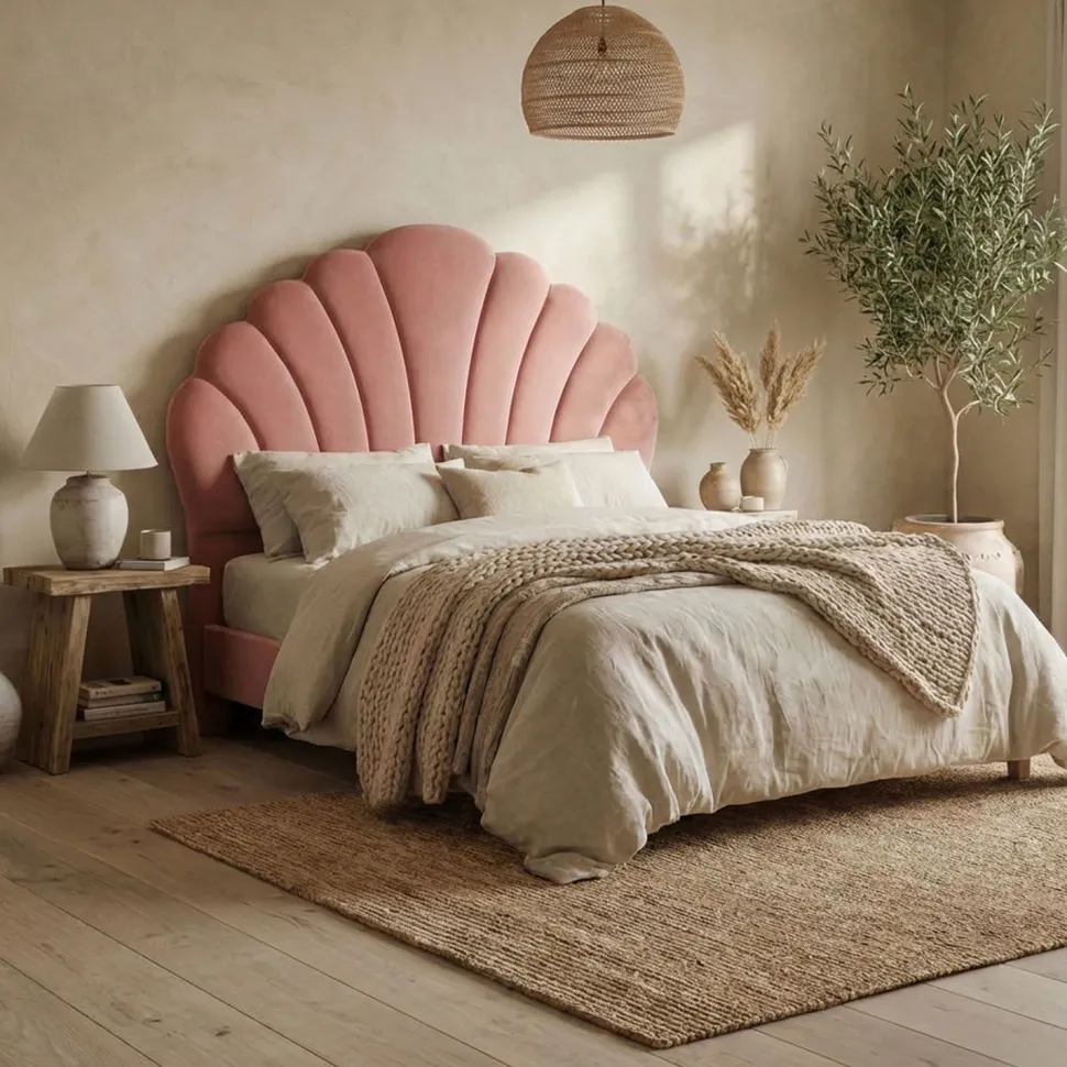 Tête de lit Mermaid 160 cm Velours Rose