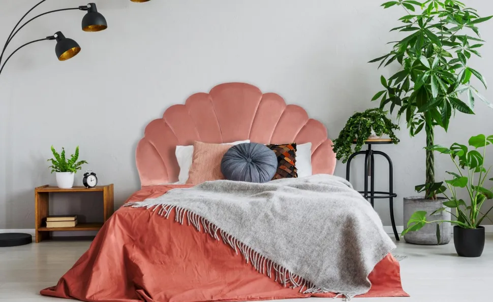Tête de lit Mermaid 140 cm Velours Rose