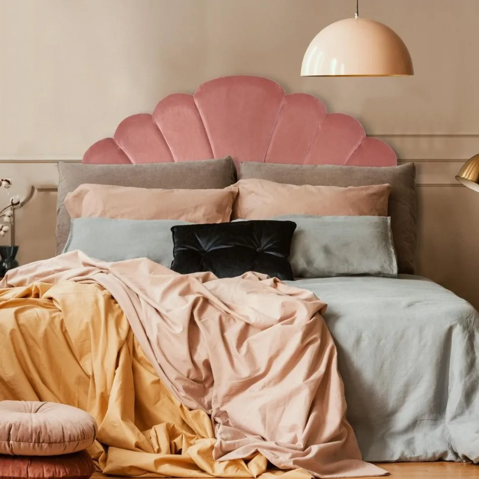 Tête de lit Mermaid 140 cm Velours Rose
