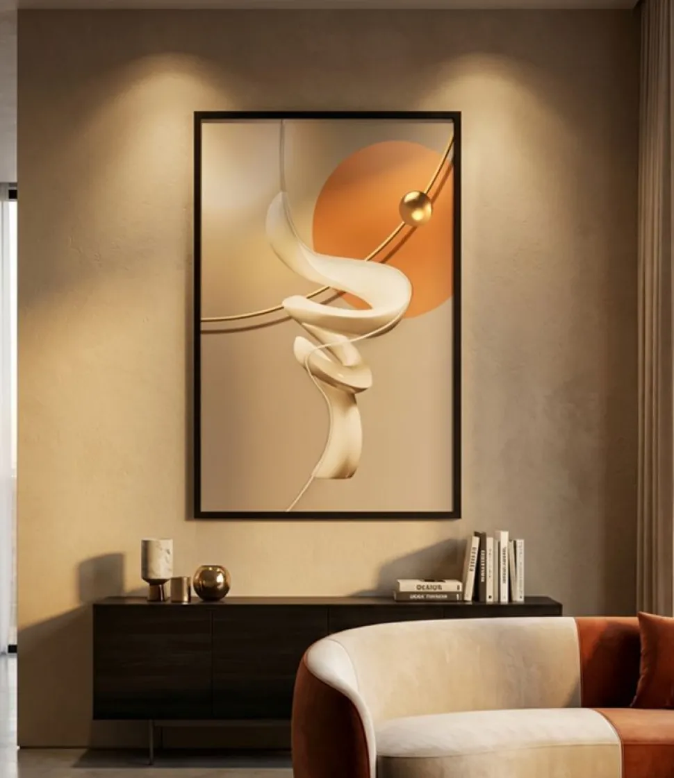 Œuvre abstraite avec LED