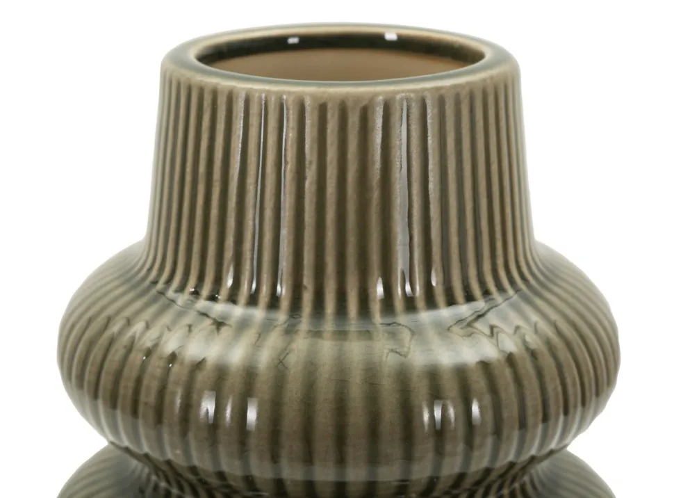 Vase Armony sculptural en céramique marron