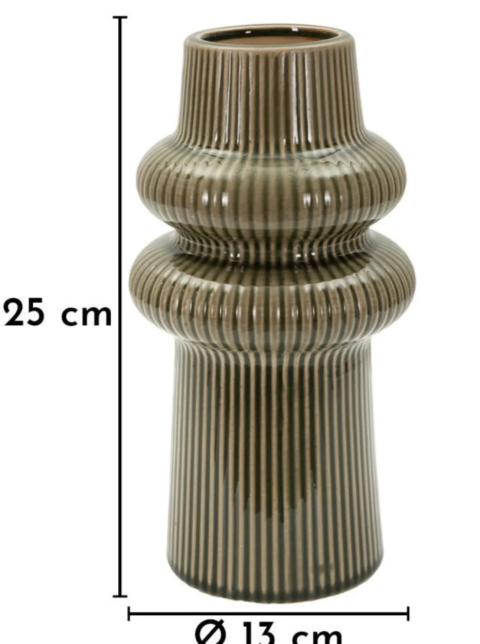 Vase Armony sculptural en céramique marron