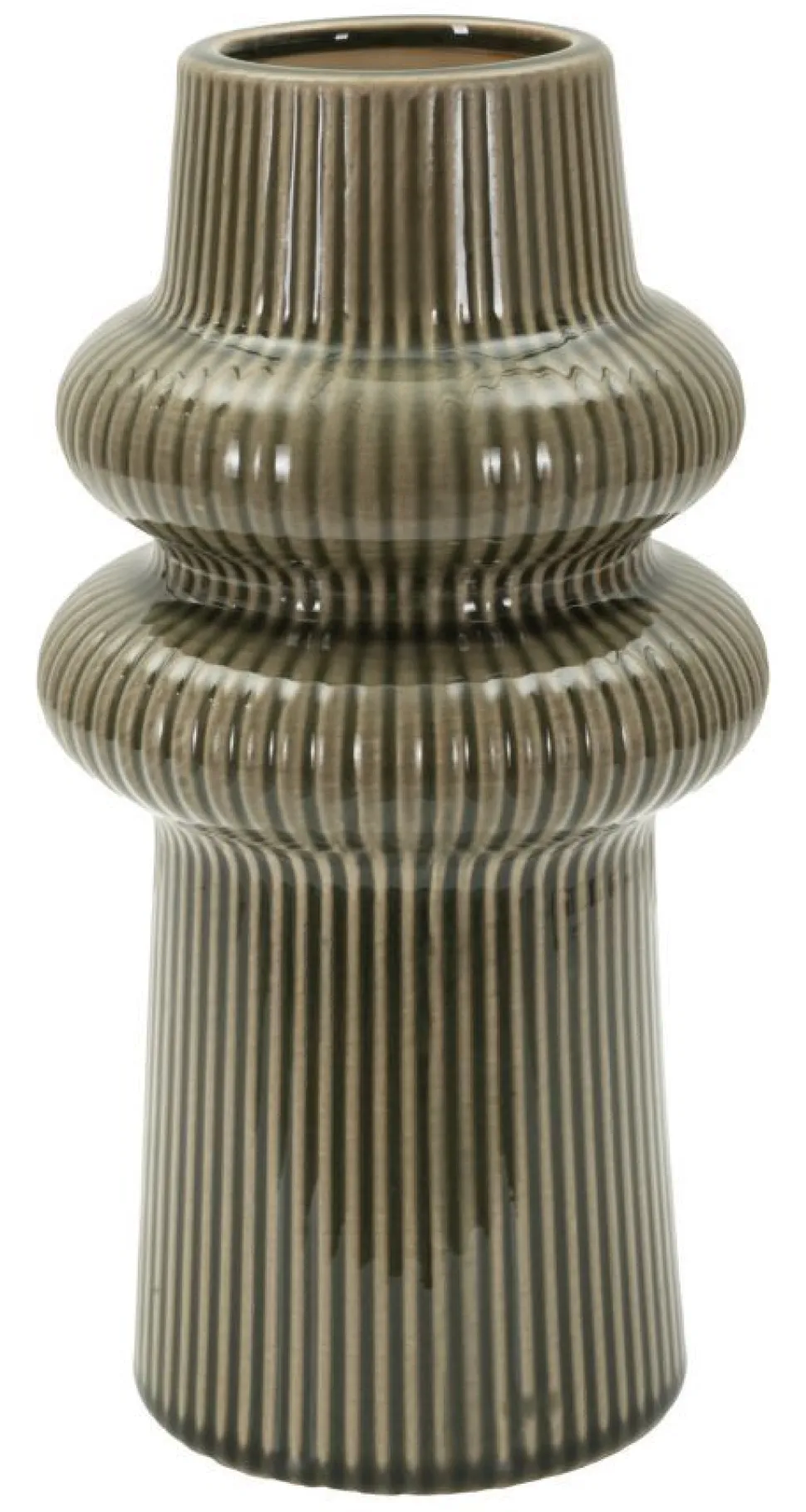 Vase Armony sculptural en céramique marron
