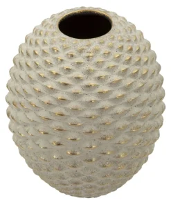 Vase boule Pépipas en céramique beige doré