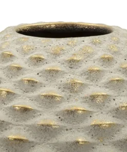 Vase boule Pépipas en céramique beige doré