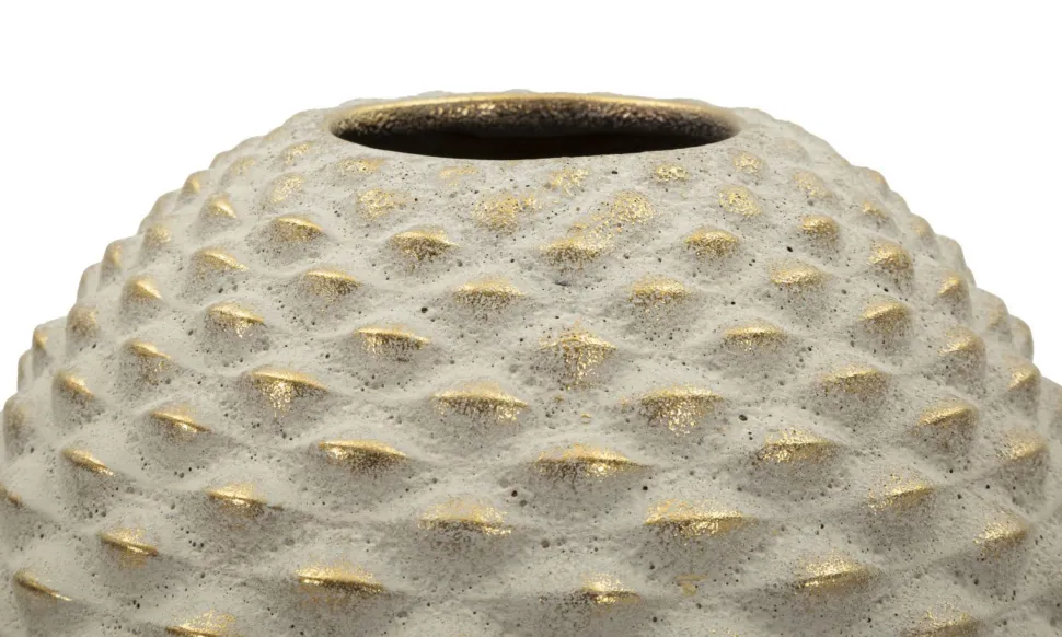 Vase boule Pépipas en céramique beige doré