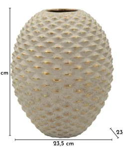 Vase boule Pépipas en céramique beige doré