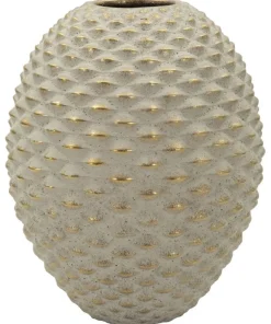 Vase boule Pépipas en céramique beige doré