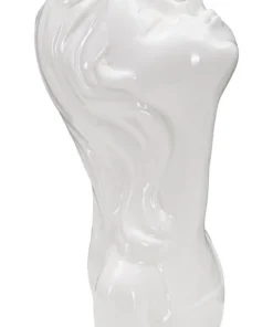 Vase buste jeune fille Porcelaine Blanc couronne de fleurs dorées