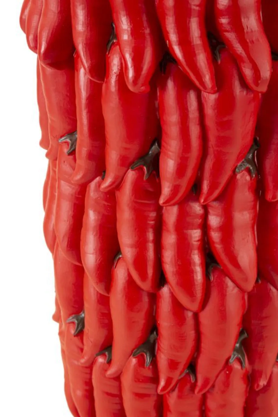 Vase Chili Polyrésine Rouge avec Motif Piments