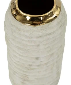 Vase compact finition mate intérieur doré