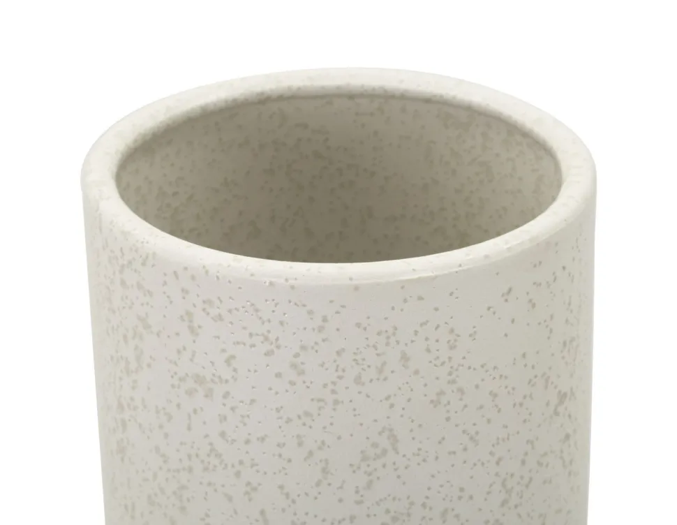 Vase céramique blanche décoré de sphères finition Crème