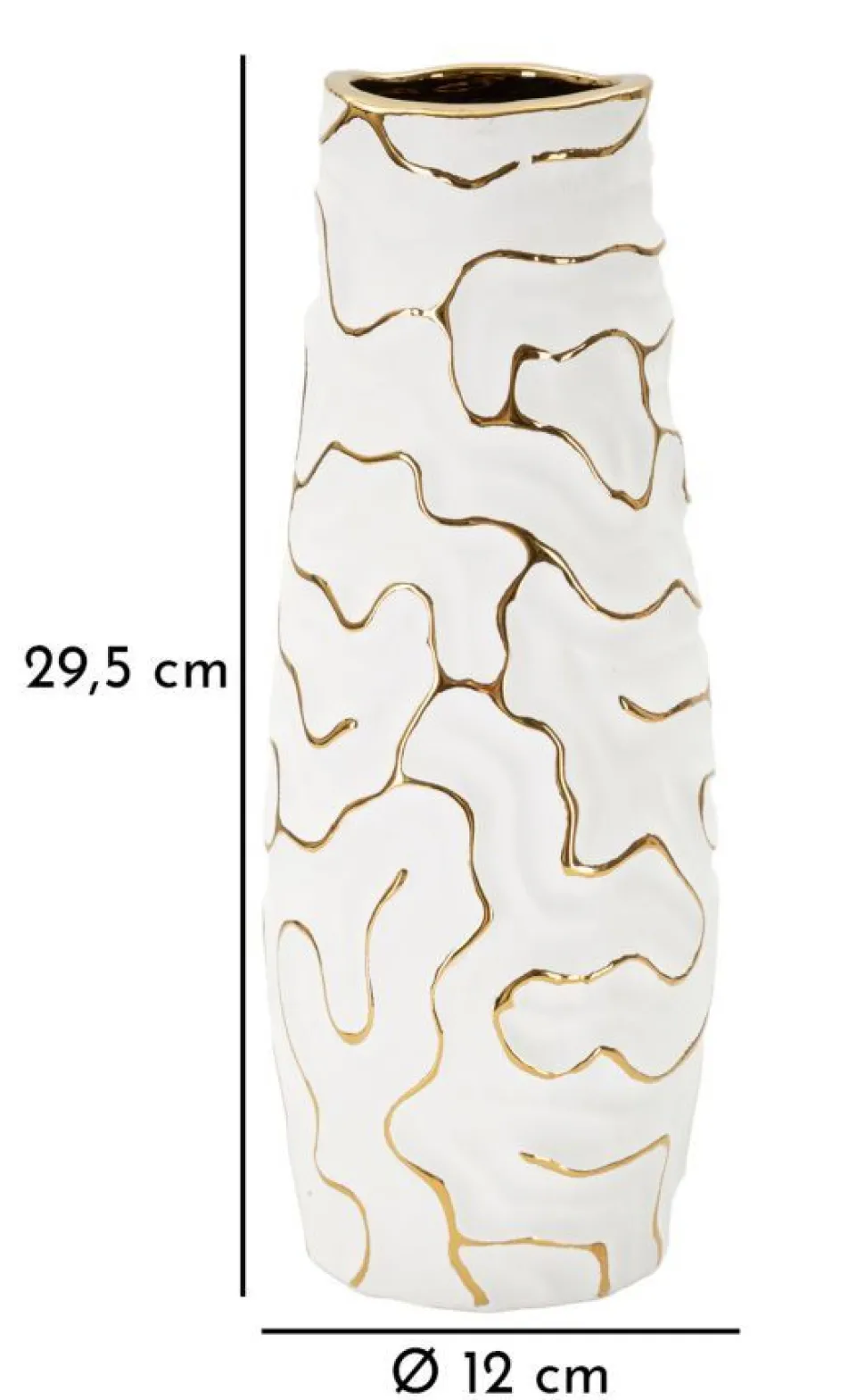 Vase céramique blanche lignes dorées