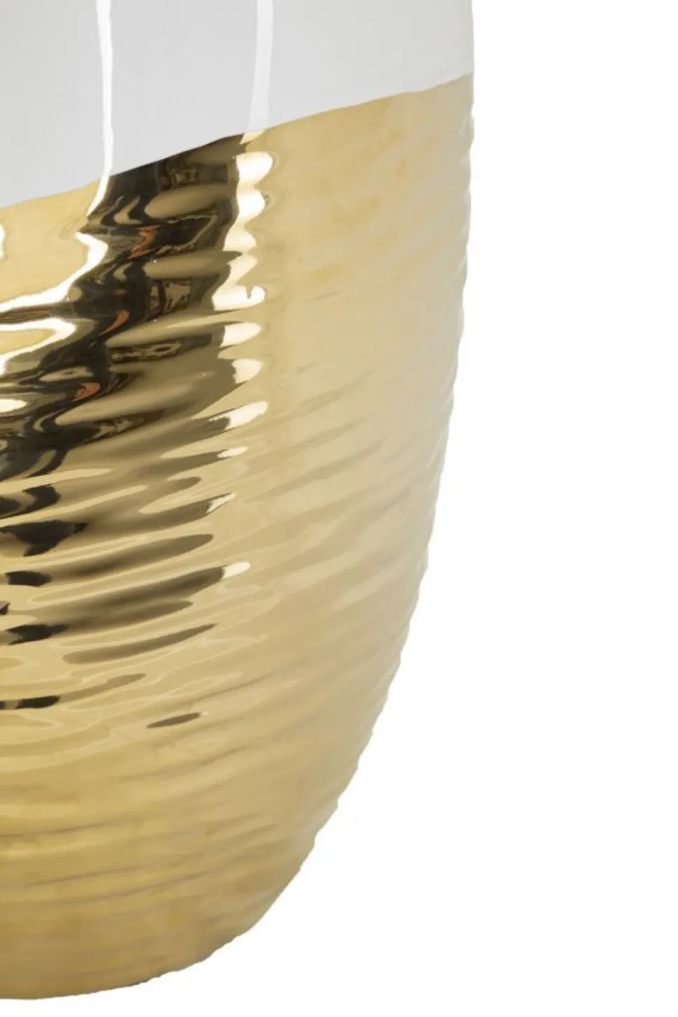 Vase céramique dorée