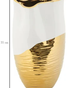Vase céramique dorée