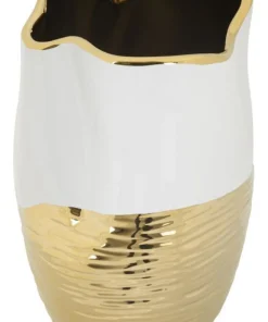 Vase céramique dorée