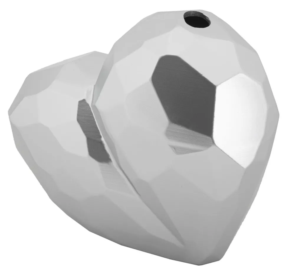 Vase cœur en résine argentée