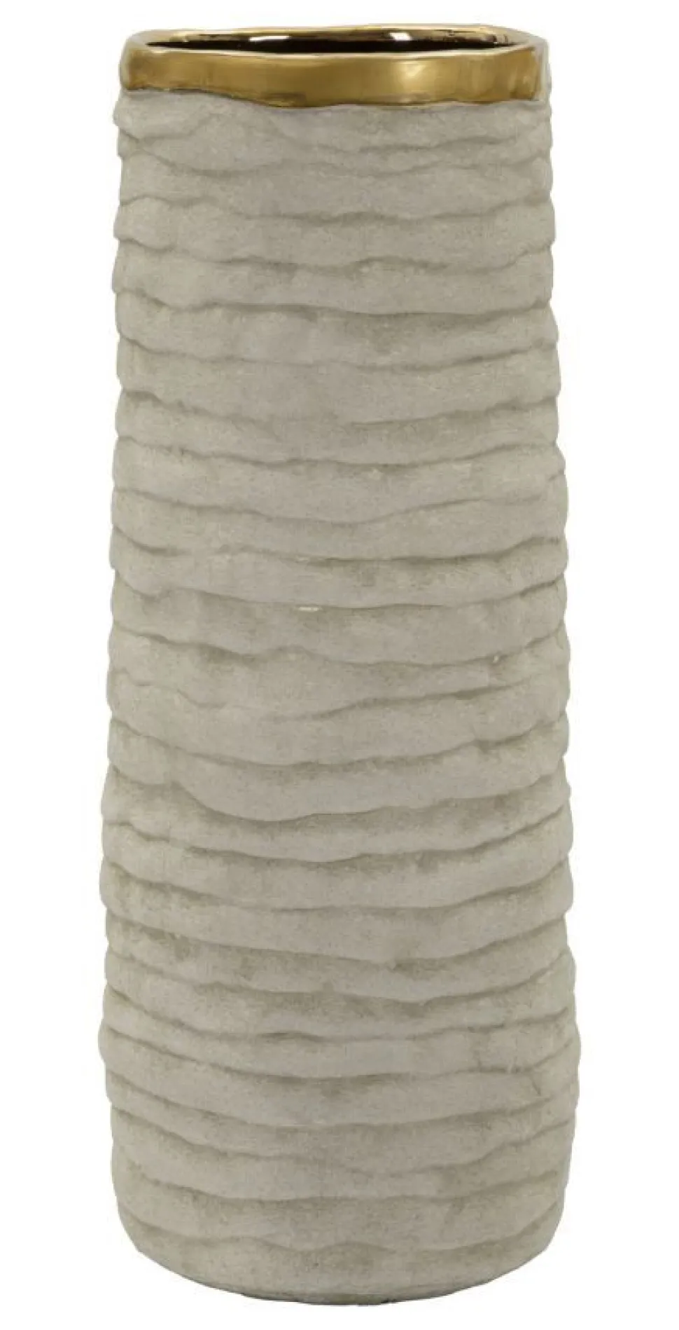 Vase cylindrique Lima finition naturelle intérieur doré