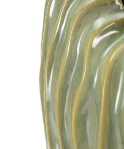 Vase décoratif en céramique texturée Vert