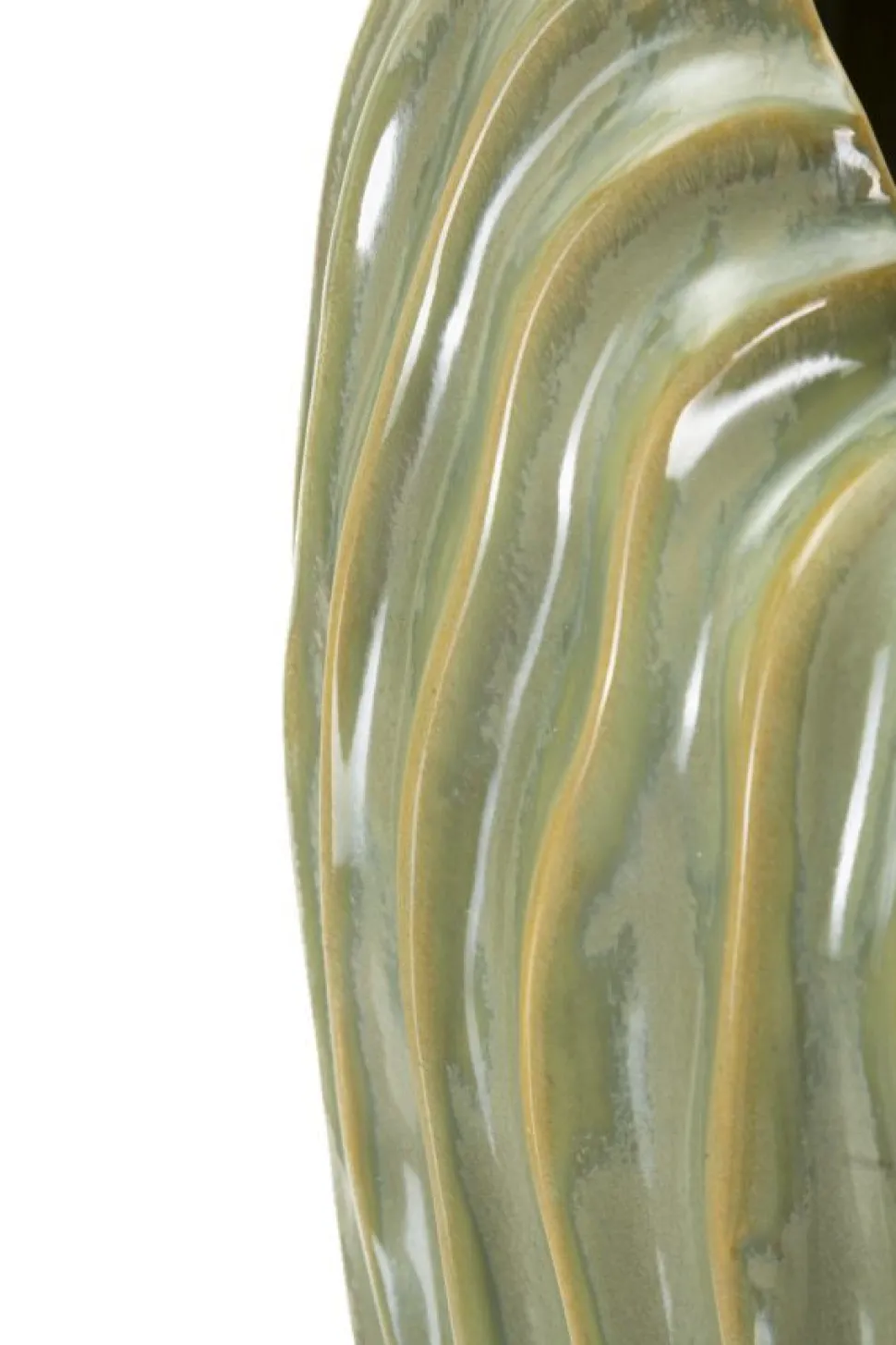 Vase décoratif en céramique texturée Vert