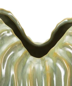 Vase décoratif en céramique texturée Vert