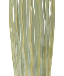 Vase décoratif en céramique texturée Vert