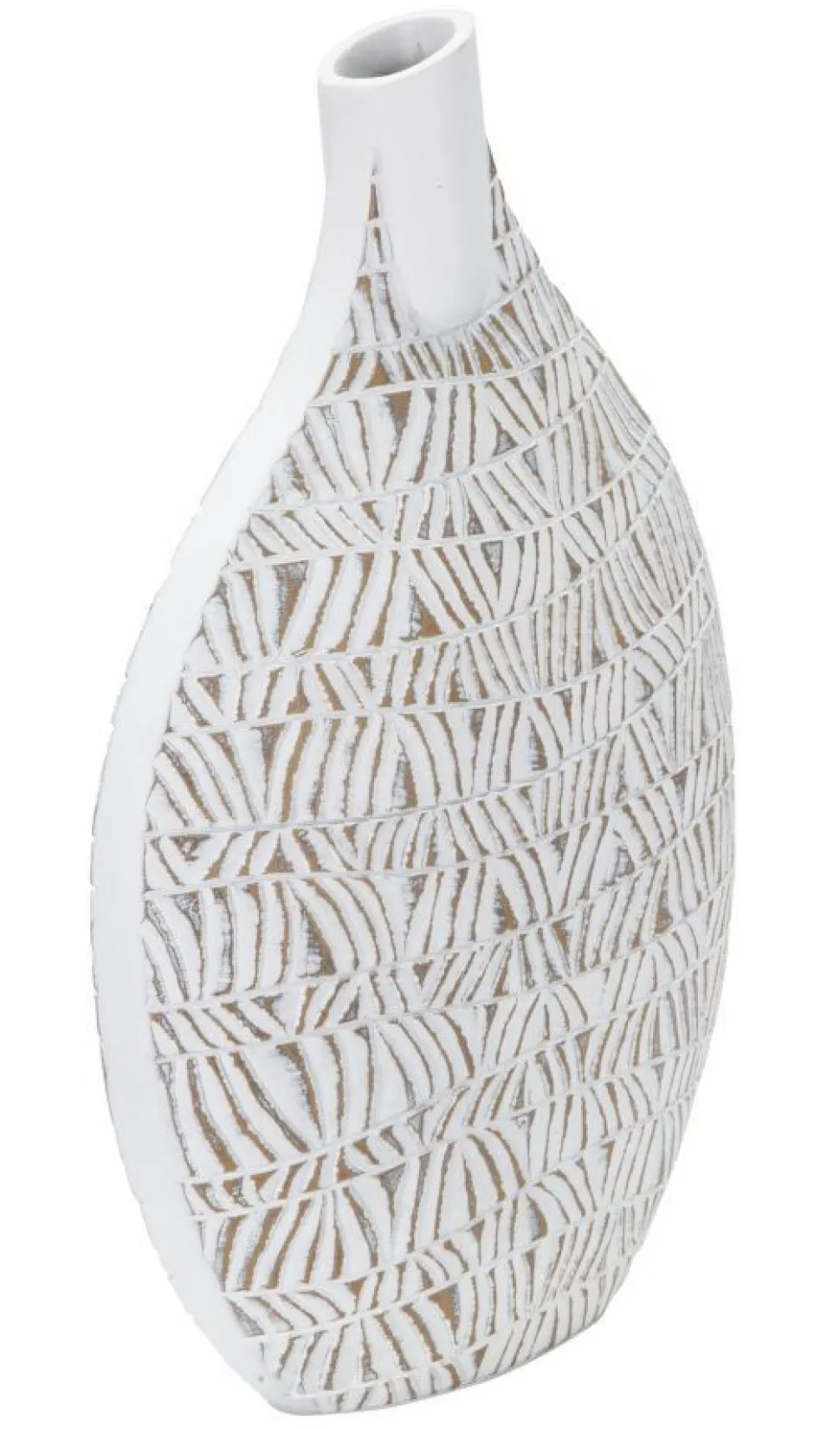 Vase décoratif Nairobi Polyrésine Blanc et Beige