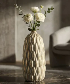Vase décoratif pepitas dorées